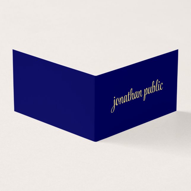 Benutzerdefinierte elegante Imitat Gold Script Tex Visitenkarten (Vorderseite)