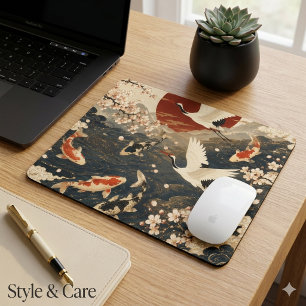 Benutzerdefinierte elegante japanische Koi- und Kr Mousepad