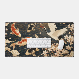 Benutzerdefinierte elegante japanische Koi- und Kr Schreibtischunterlage