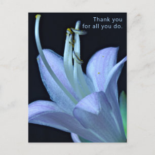Benutzerdefinierte elegante lila Blumen Dankeschön Postkarte