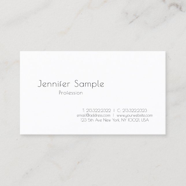 Benutzerdefinierte elegante Minimalistische modern Visitenkarte (Vorderseite)