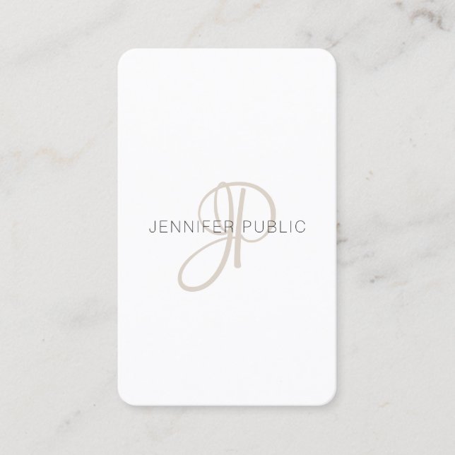 Benutzerdefinierte elegante, moderne Monogram-Desi Visitenkarte (Vorderseite)