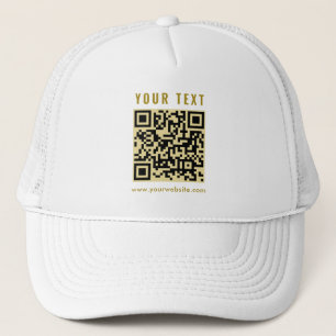 Benutzerdefinierte elegante QR-Code-Vorlage Gold W Truckerkappe