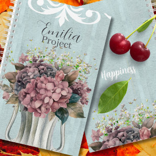 Benutzerdefinierte elegante retro botanische Wasse Notizbuch