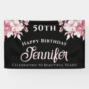 Benutzerdefinierte Elegante Rosa Florale Alles Gut Banner