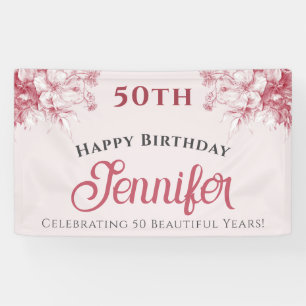 Benutzerdefinierte Elegante Rosa Florale Alles Gut Banner
