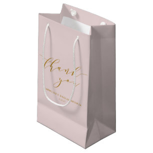 Benutzerdefinierte Elegante Rosa Schrift Dankeschö Kleine Geschenktüte