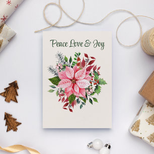 Benutzerdefinierte elegante rosa Weihnachtsstern-W Karte