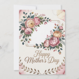Benutzerdefinierte elegante Rose Frame Muttertagsk Feiertagskarte