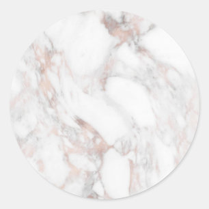 Benutzerdefinierte elegante roségoldene Marmor-Vor Runder Aufkleber