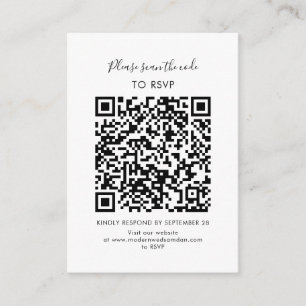 Benutzerdefinierte elegante RSVP-QR-Code-Beilageka Begleitkarte