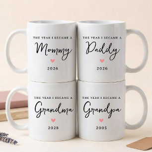 Benutzerdefinierte elegante Schrift Mama Papa Oma  Kaffeetasse