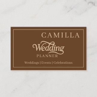 Benutzerdefinierte elegante Skript-Hochzeitsplaner Visitenkarte