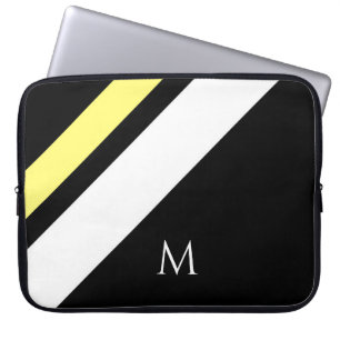 Benutzerdefinierte erste diagonale Linien schwarz Laptopschutzhülle