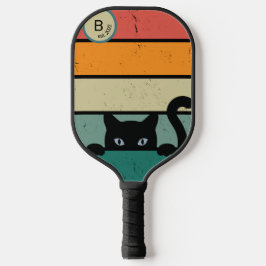 Benutzerdefinierte erste Retro-schwarze Katze Pickleball Schläger