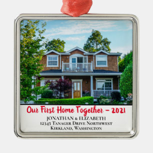 Benutzerdefinierte erste Zuhause mit Foto mit Jahr Ornament Aus Metall