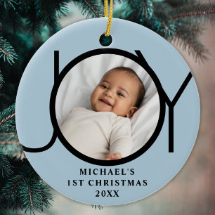 Benutzerdefinierte Erstes Weihnachten Freude Foto  Keramik Ornament