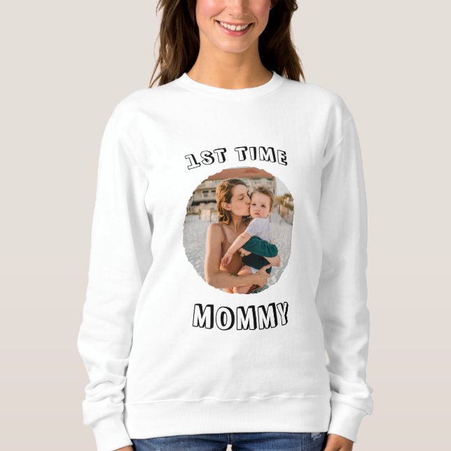Benutzerdefinierte Erstmalige 1. Mutter Muttertags Sweatshirt (Vorderseite)