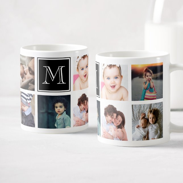 Benutzerdefinierte Familie Foto Collage Monogram K Kaffeetasse (Von Creator hochgeladen)