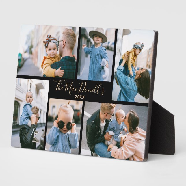 Benutzerdefinierte Familie Foto Vorlage Schwarze E Fotoplatte (Seite)