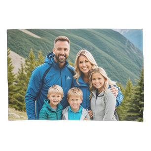 Benutzerdefinierte Familie mit 2 Fotos Kissenbezug