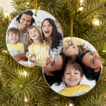 Benutzerdefinierte FAMILIE (weißer Text) 2-Foto-An