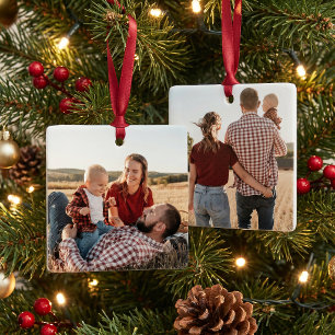 Benutzerdefinierte Familien-Weihnachten mit zwei F Keramikornament