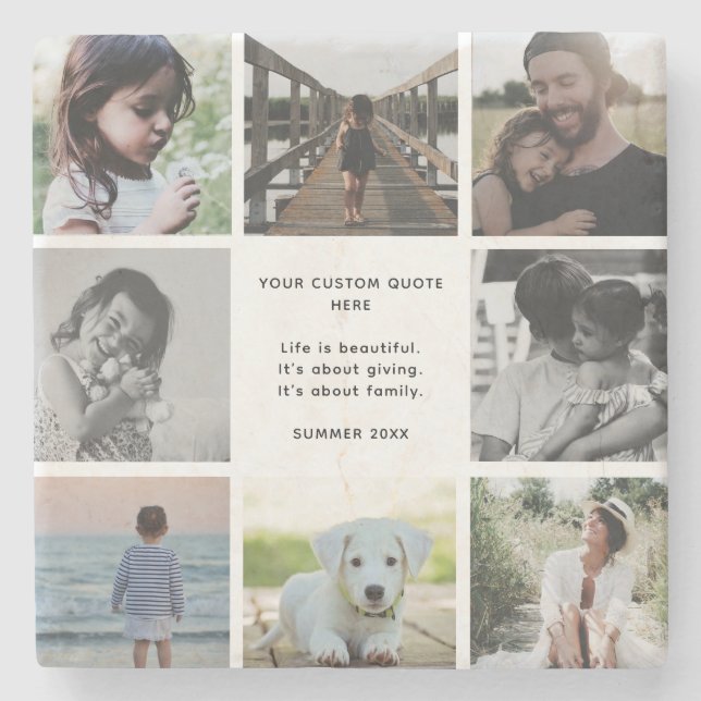 Benutzerdefinierte Familiendammlung mit persönlich Steinuntersetzer (Vorderseite)