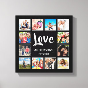 Benutzerdefinierte Familienfoto-Collage Personalis Leinwanddruck