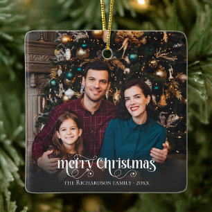 Benutzerdefinierte Familienfoto-Kalligrafie-Schrif Keramikornament