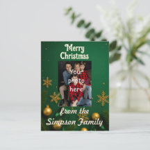 Benutzerdefinierte Familienfoto-Weihnachts-Postkar