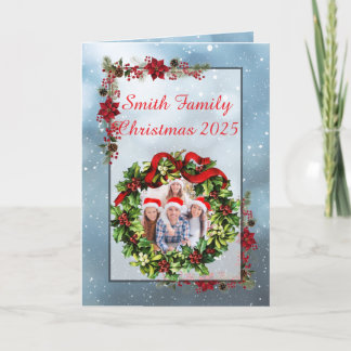 Benutzerdefinierte Familienfoto-Weihnachtskarte Karte