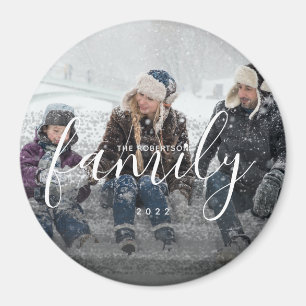 Benutzerdefinierte Familienfotografie Schwarzes Ab Magnet