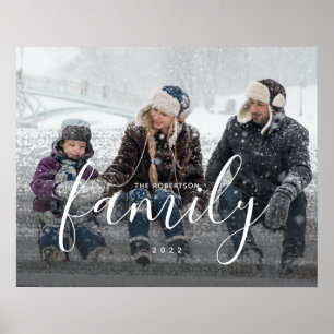 Benutzerdefinierte Familienfotografie Schwarzes Ab Poster