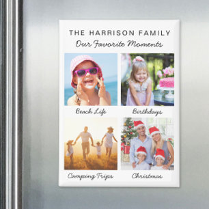 Benutzerdefinierte Familienlieblingsmomente-Foto Magnet