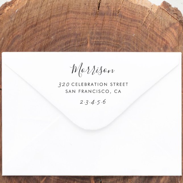 Benutzerdefinierte Familienname und Rücksendeadres Gummistempel (Stamp Mock-up)