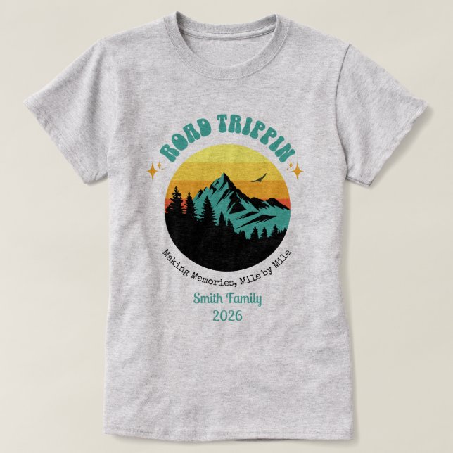 Benutzerdefinierte Familienurlaubs-Straßen-Outdoor T-Shirt (Design vorne)