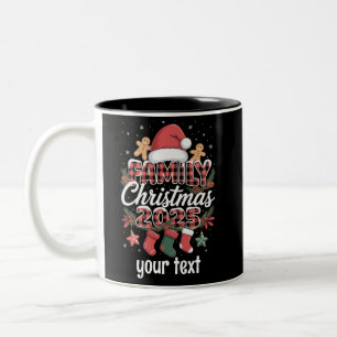 Benutzerdefinierte Familienweihnachten 2025 Person Zweifarbige Tasse