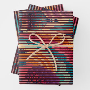 Benutzerdefinierte Fantasy-Dome-Gestreifte Geschen Geschenkpapier Set