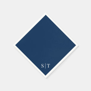 Benutzerdefinierte Farb-Ecken-Hochzeits-Monogramm- Serviette