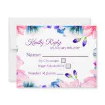 Benutzerdefinierte Farb-Wasserfarben-Blumen-RSVP-K