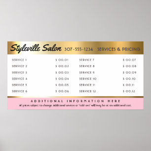 Benutzerdefinierte Farbanzeige für Salon-Servicepr Poster
