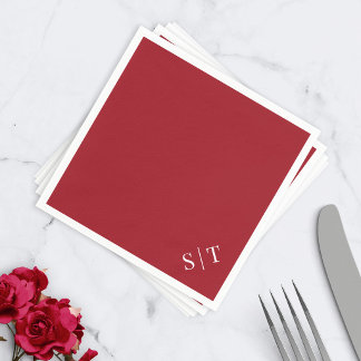 Benutzerdefinierte Farbe Eckige Hochzeitsmonogramm Serviette