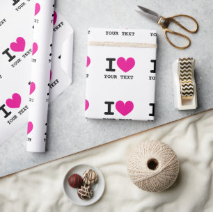 Benutzerdefinierte Farbe I LOVE - I HEART personal Geschenkpapier