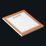 Benutzerdefinierte Farbe Orange Weißfarben Notizblock<br><div class="desc">Orange (Hintergrundfarbe kann bearbeitet werden) personalisiertes Notizblock mit Ihrem Namen oder beliebigem Text,  den Sie oben auswählen.</div>