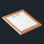 Benutzerdefinierte Farbe Orange Weißfarben Notizblock<br><div class="desc">Orange (Hintergrundfarbe kann bearbeitet werden) personalisiertes Notizblock mit Ihrem Namen oder beliebigem Text, den Sie oben auswählen.</div>