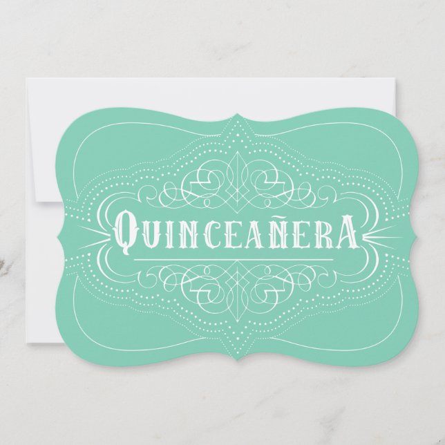 Benutzerdefinierte Farbe Quinceañera Süd Western M Einladung (Vorderseite)