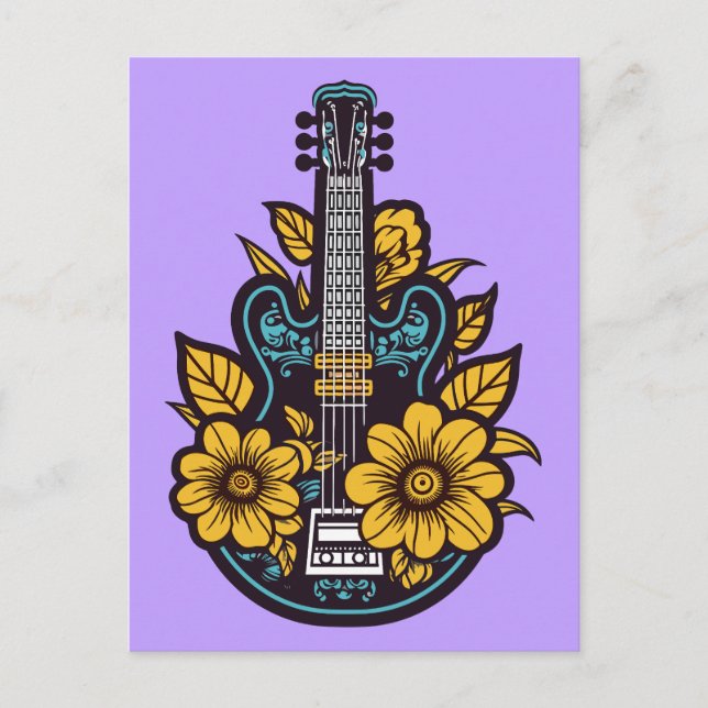 Benutzerdefinierte Farbe Ukulele Postkarte (Vorderseite)