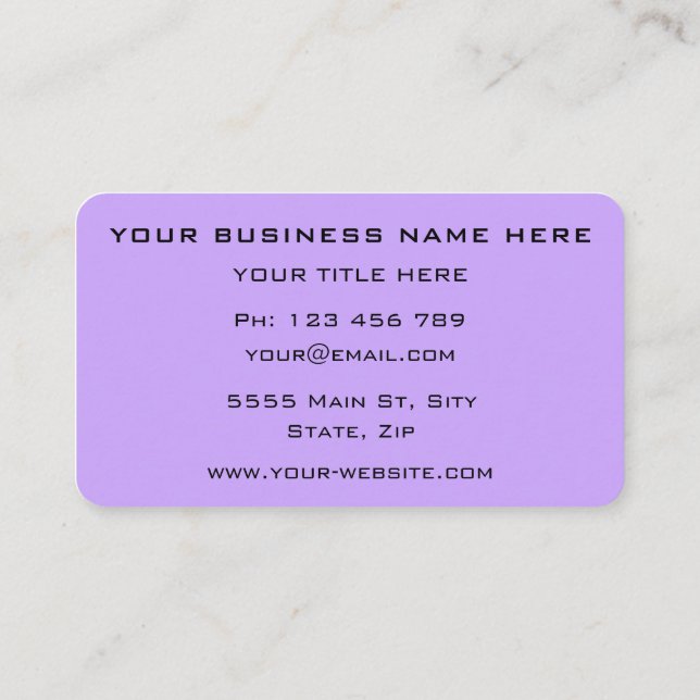 Benutzerdefinierte Farbe und Schriftart Ihrer Visi Visitenkarte (Rückseite)