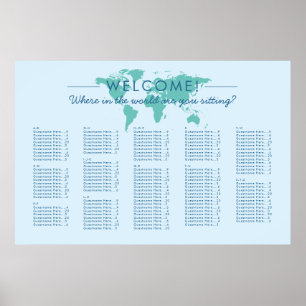 Benutzerdefinierte Farbe World Map Thema Sitzungst Poster